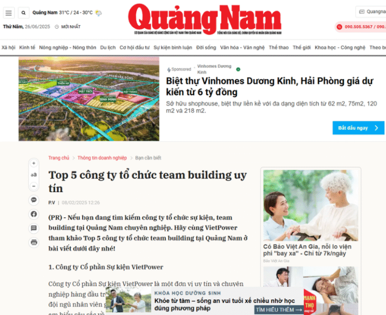 baoquangnam.vn: Top 5 công ty tổ chức team building uy tín