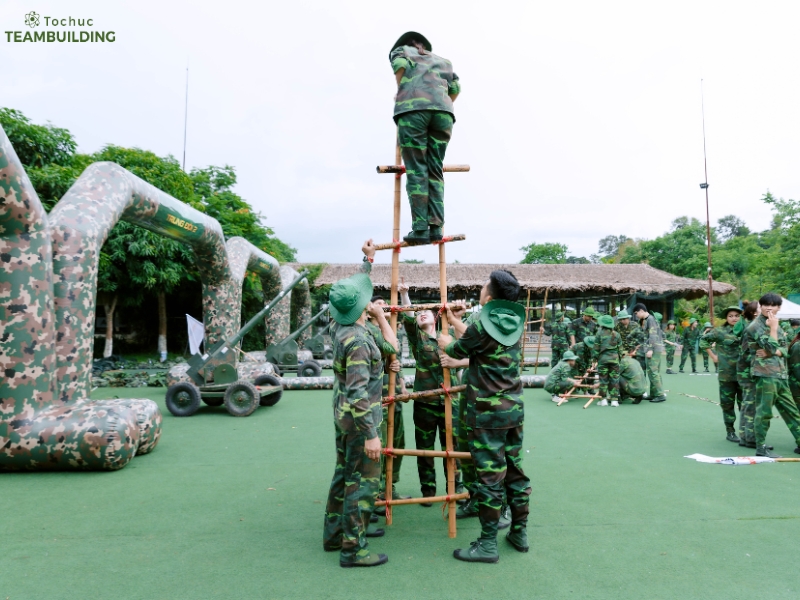 Team Building chủ đề Huấn Luyện Quân Sự là concept nơi các đội tham gia các hoạt động mô phỏng huấn luyện quân đội