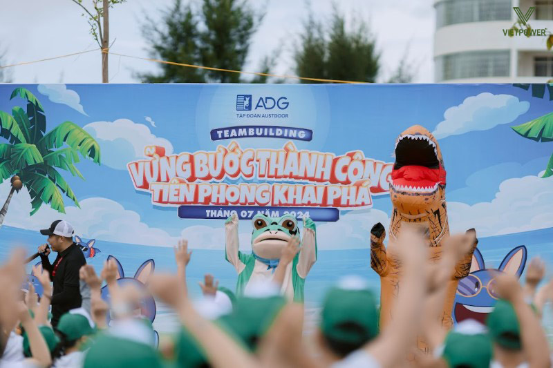 Mẫu backdrop với slogan kết nối các thành viên