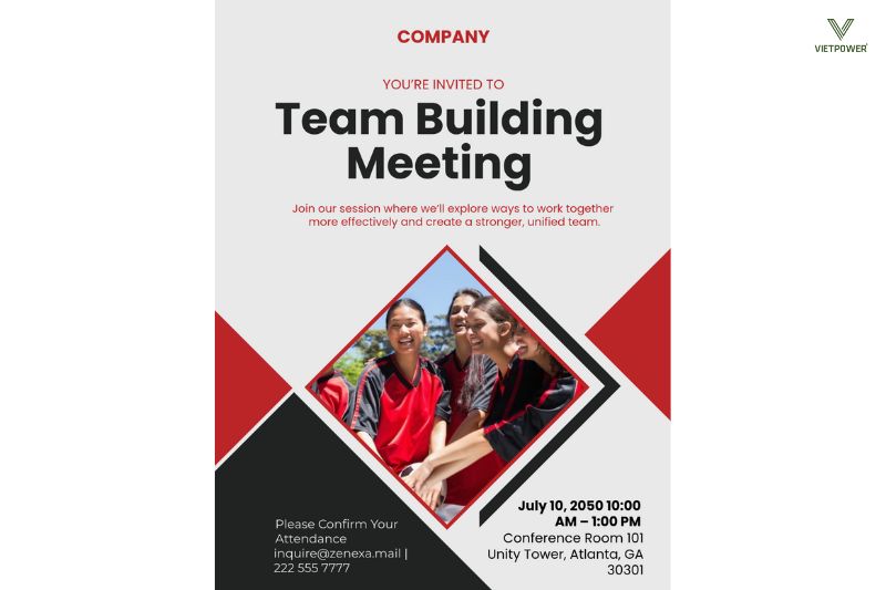 Xác nhận tham gia kèm số điện thoại và email