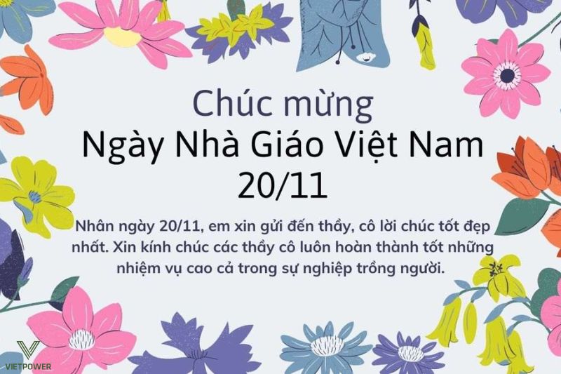 Lời chúc 20/11 ngắn gọn ý nghĩa dành cho cô giáo