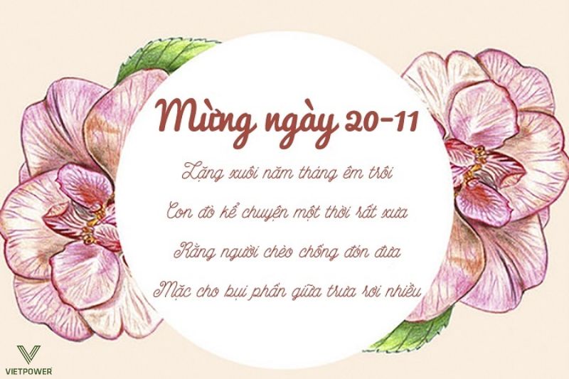 Hình nền lời chúc 20/11 ngắn gọn, thích hợp cho bài đăng chúc mừng