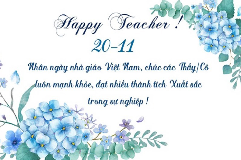 Lời chúc 20/11 ngắn gọn, thể hiện lòng biết ơn sâu sắc